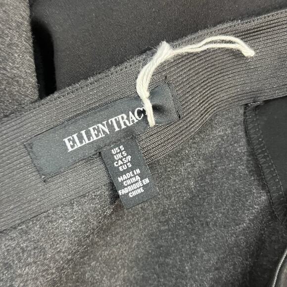 Ellen Tracy Skirt size Small Black Gray Ponte Knit Straight Pencil Knee Stretch - Picture 7 of 7